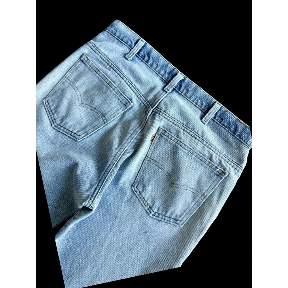 Vintage 70s Levi's Orange Tab Jeans 33.5x28 Light Wash Rare‎